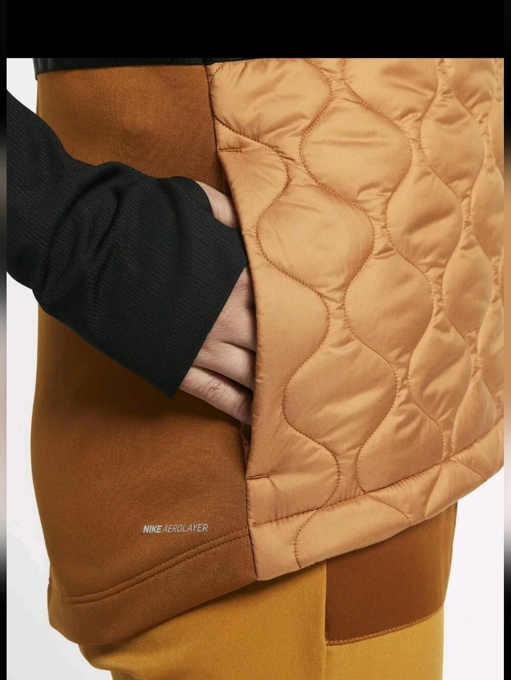 Nike Women's AeroLayer Burnt Sienna/Black Running Vest NWT, Size Large Quilted - Picture 10 of 11